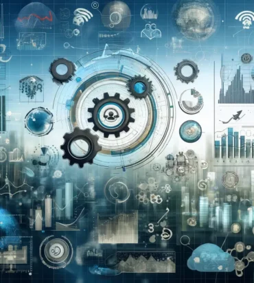 Professional image depicting marketing analytics concepts with charts, graphs, digital interfaces, and data analytics tools, symbolizing advanced marketing strategies in a corporate, high-tech environment.