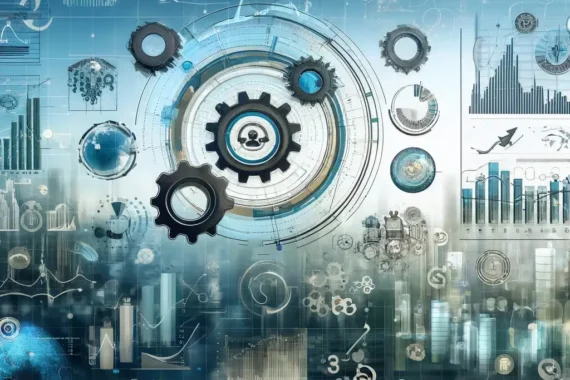 Professional image depicting marketing analytics concepts with charts, graphs, digital interfaces, and data analytics tools, symbolizing advanced marketing strategies in a corporate, high-tech environment.